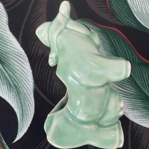 Ceramic Cow Figurine in Glossy Green - Picture 5 of 8